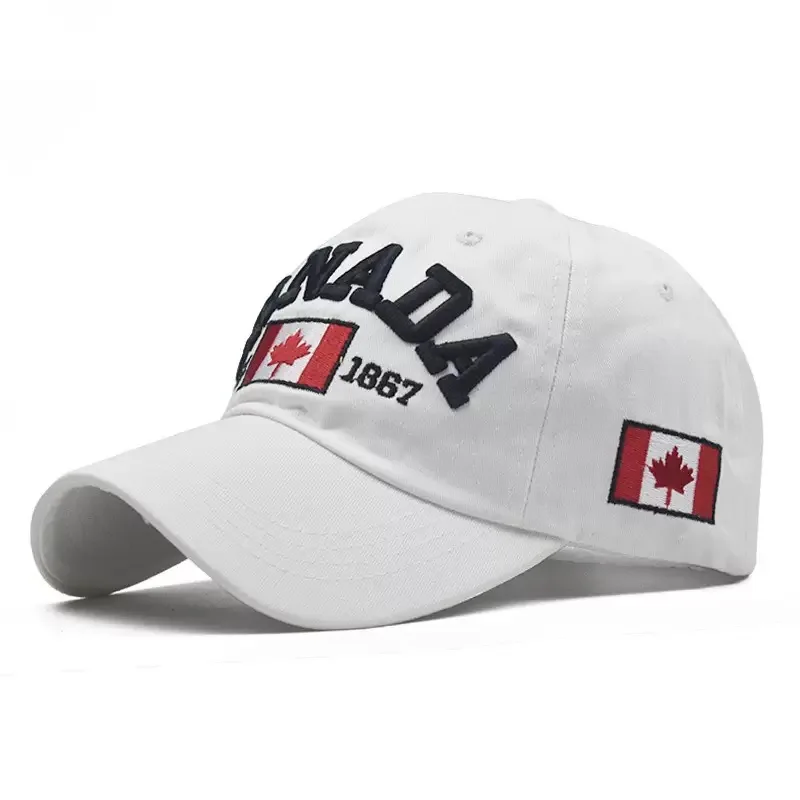 Canada Dad Unisex Cotton Baseball Cap Maple Leaf Flag Cap Embroidered Unisex Cap Outdoor Sun Hats for Adult