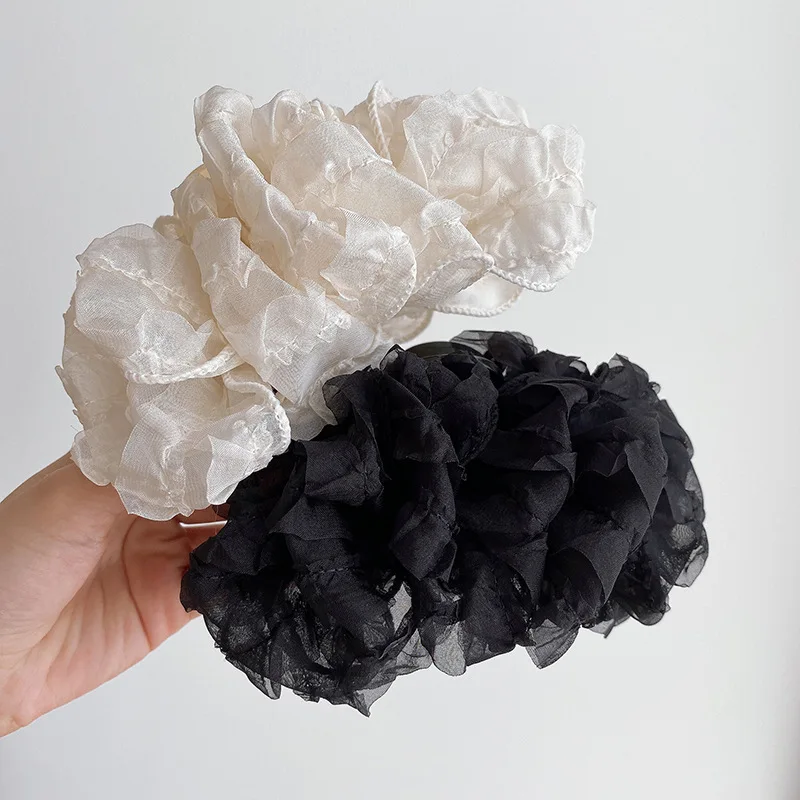 New Elegant Fabric Large Bubble Hair Clip for Womans Sense of Luxury Ponytail Shark Clip Fashion Girl Hair Clamp Hair Accessori