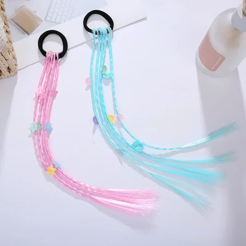 Women Girls Colorful Butterfly Wigs Hairclip Ponytail Holder Princess Bows Unicorn Braid Headwear Ornaments Hair Accessories