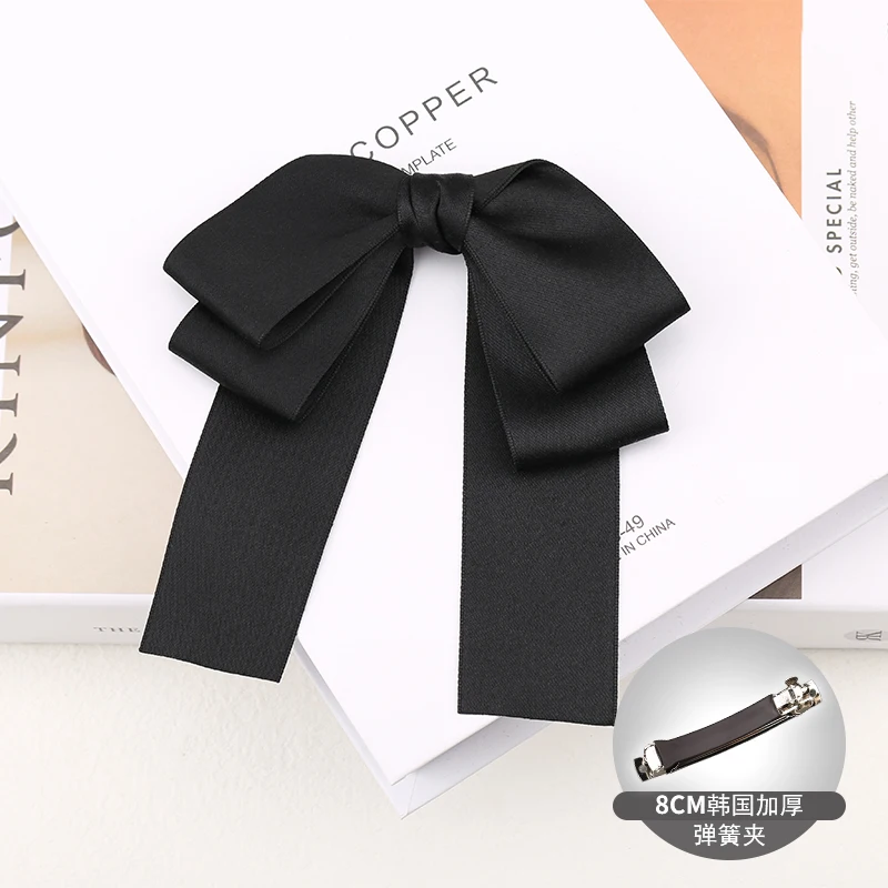 Wholesale 1Pc/lot Women's Bows Hairclip Solid Color sweet Bow Barrettes for College Girl Hairgrip for Hair Headwear Accessorries