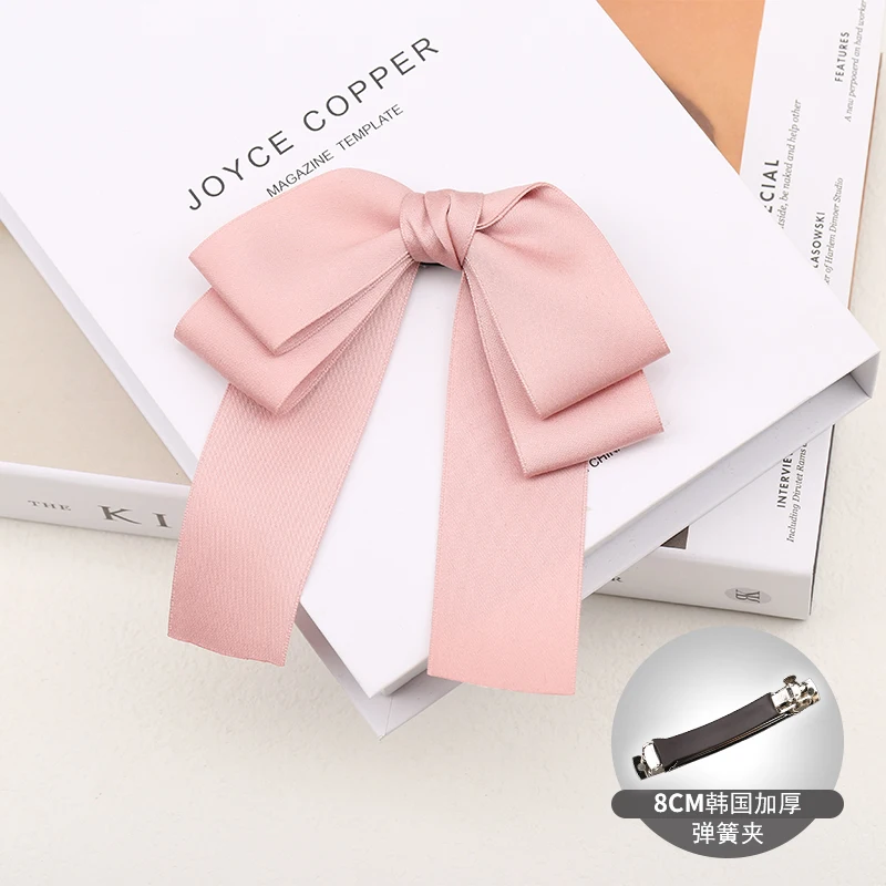Wholesale 1Pc/lot Women's Bows Hairclip Solid Color sweet Bow Barrettes for College Girl Hairgrip for Hair Headwear Accessorries