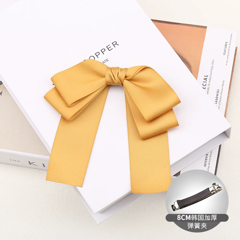 Wholesale 1Pc/lot Women's Bows Hairclip Solid Color sweet Bow Barrettes for College Girl Hairgrip for Hair Headwear Accessorries