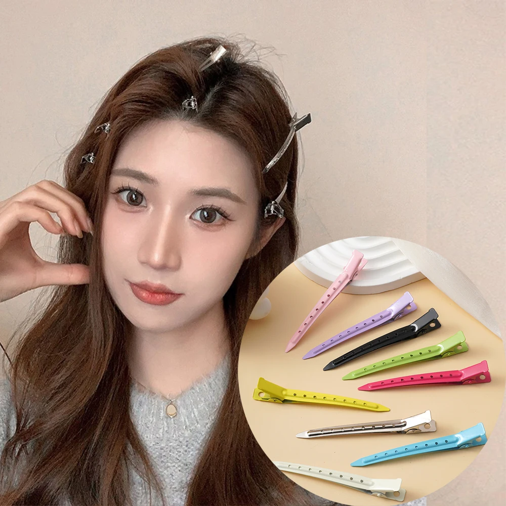 Metal Duckbill Clip Curly Hairpin Barrettes Hairstyle Hair Styling Clips Clamps Haircut Hairclip Tools Fluffy Hair Root Barrette