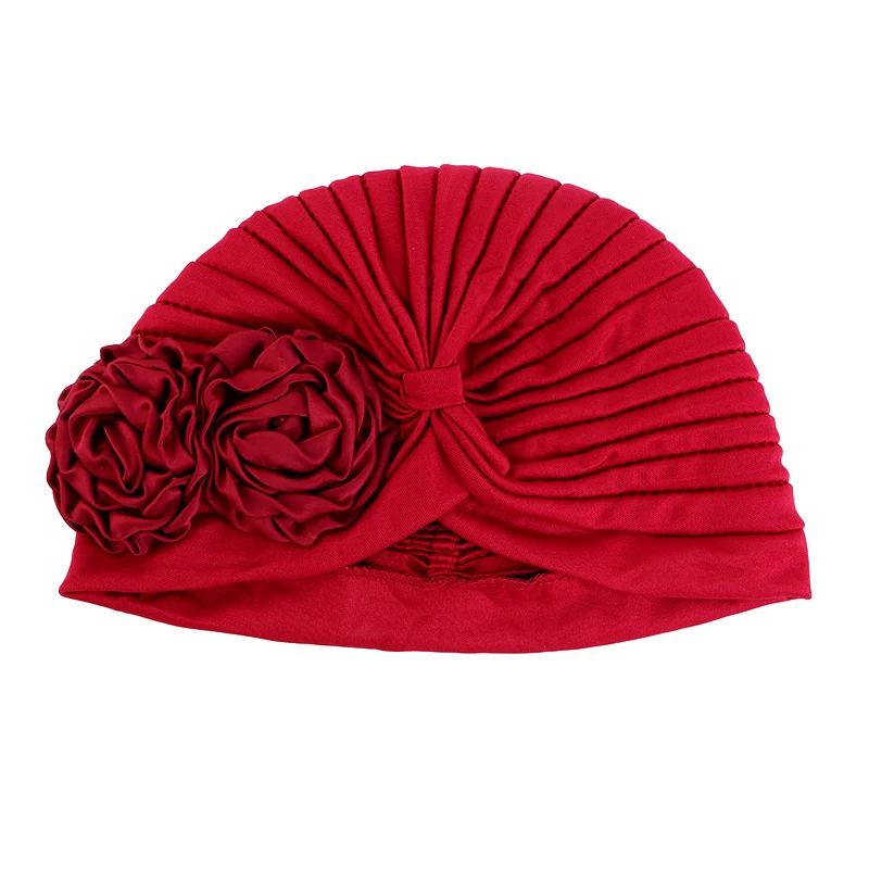 Muslim Fashion Flower Hijab Turban Ethnic Islamic Women Beanie Hat Hair Loss Chemo Headwear Head Wrap Cap Trendy Ladies Bandana
