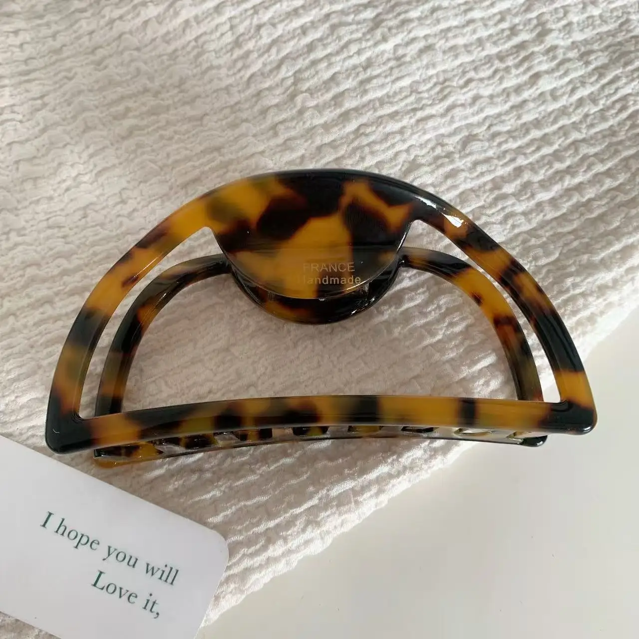1pc France large hollow half round hair grab acetic acid hair grab clip clip shark clip hair accessories