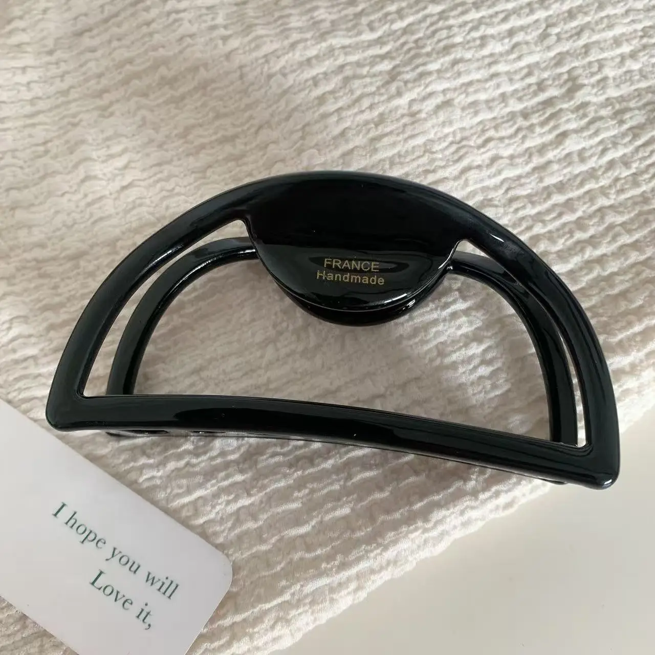 1pc France large hollow half round hair grab acetic acid hair grab clip clip shark clip hair accessories