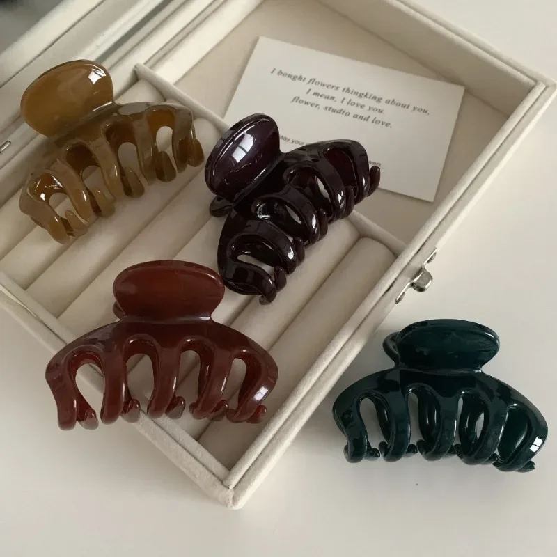 Fashion Women Hair Claw Elegant Colorful Solid Color Claw Clip Girls Hair Barrettes 7cm Hair Clips Hairs Accessories 2025 New