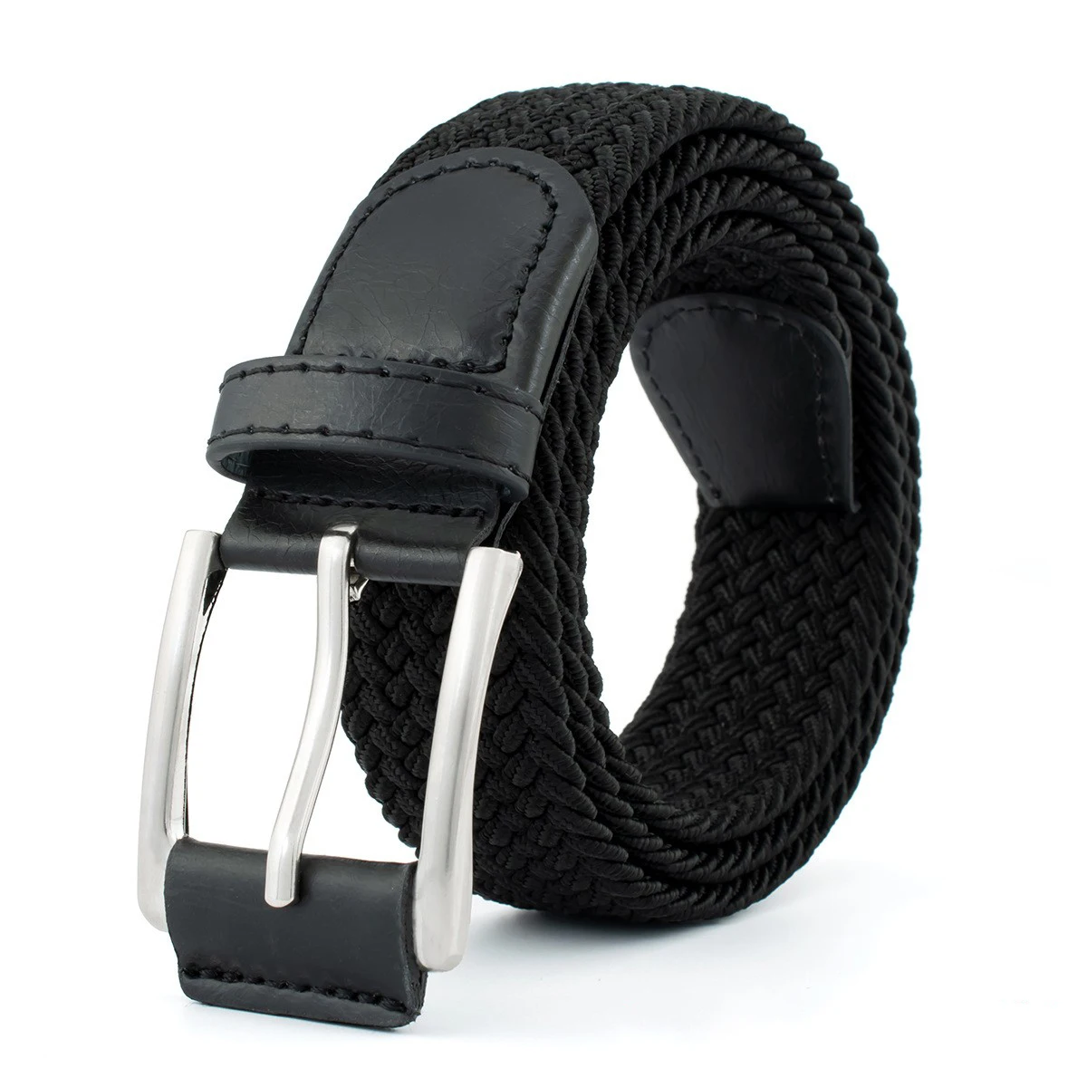 1Pcs New Luxury Men's Elastic Woven Belt Casual Sports Canvas Golf Belt Adjustable Waistband,For Men Women,For Jeans Pants Dress