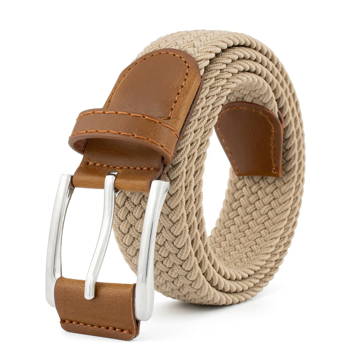 1Pcs New Luxury Men's Elastic Woven Belt Casual Sports Canvas Golf Belt Adjustable Waistband,For Men Women,For Jeans Pants Dress