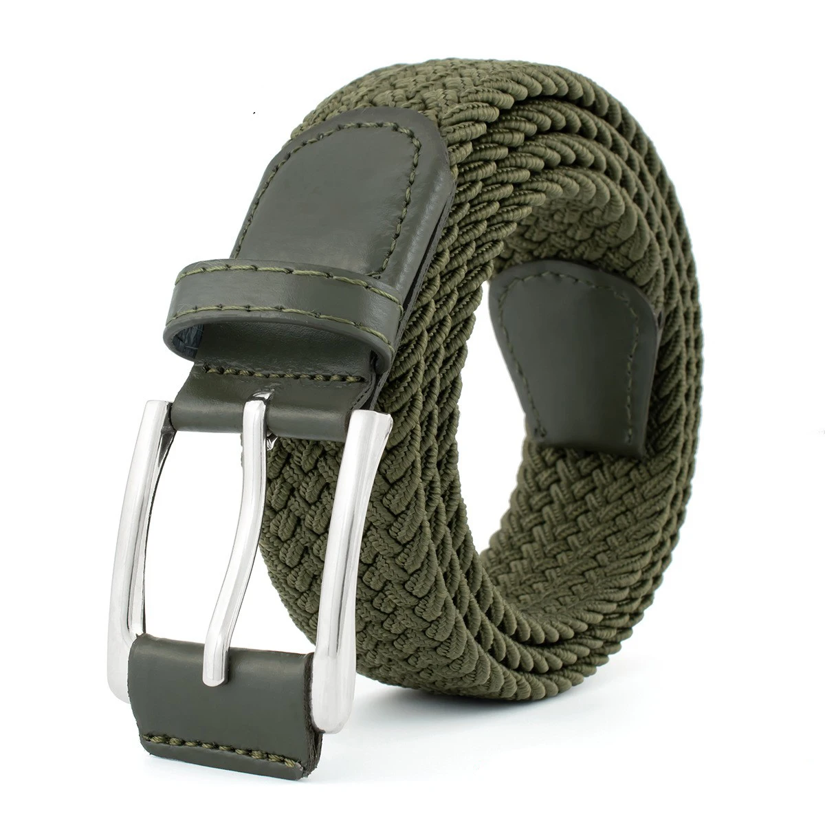 1Pcs New Luxury Men's Elastic Woven Belt Casual Sports Canvas Golf Belt Adjustable Waistband,For Men Women,For Jeans Pants Dress