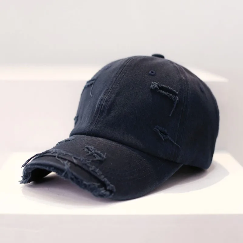 Cotton Washed Hole Baseball Caps for Men Women Hat Unisex-Teen Hip Hop Snapback Peaked Cap Visor Sun Hats Trucker Bone Dad Hat