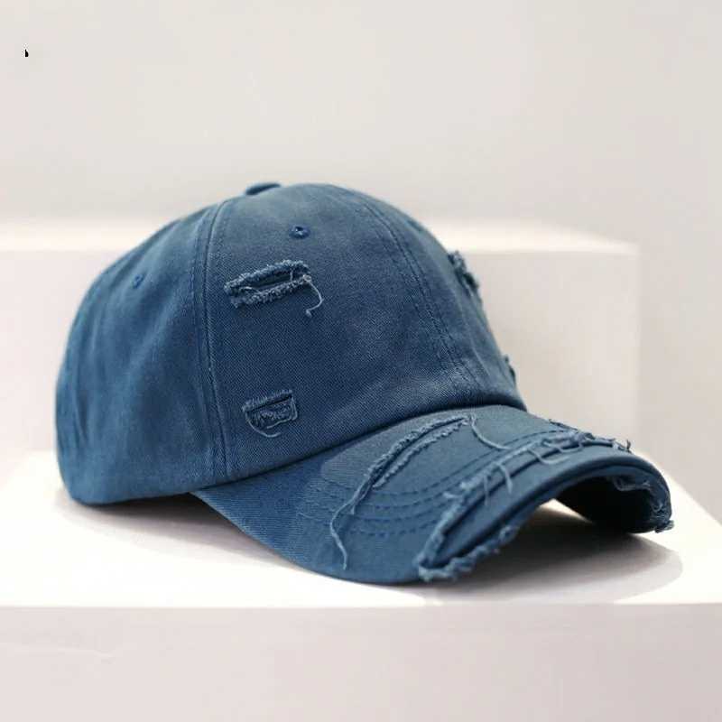 Cotton Washed Hole Baseball Caps for Men Women Hat Unisex-Teen Hip Hop Snapback Peaked Cap Visor Sun Hats Trucker Bone Dad Hat