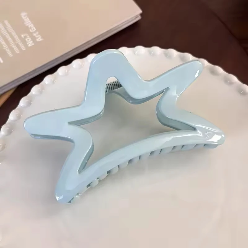 1/4pcs new fresh sweet large star clip blue atmosphere bow tie shark clip hair accessory female