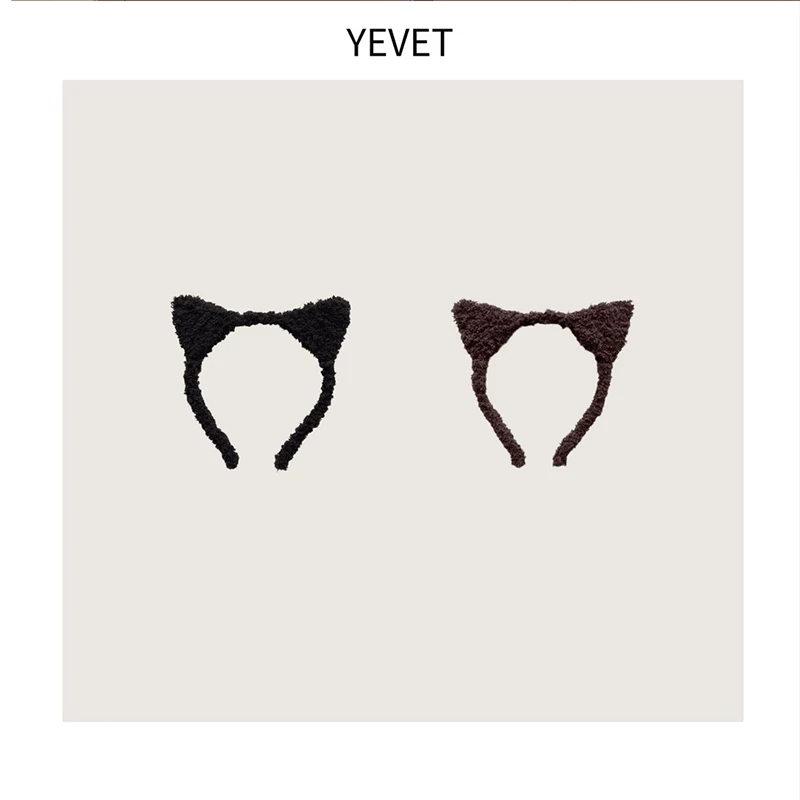 Cute Solid Plush Cat Ears Hairband For Women Girls Sweet Hair Ornament Headband Hair Hoop Head Band Fashion Hair Accessories