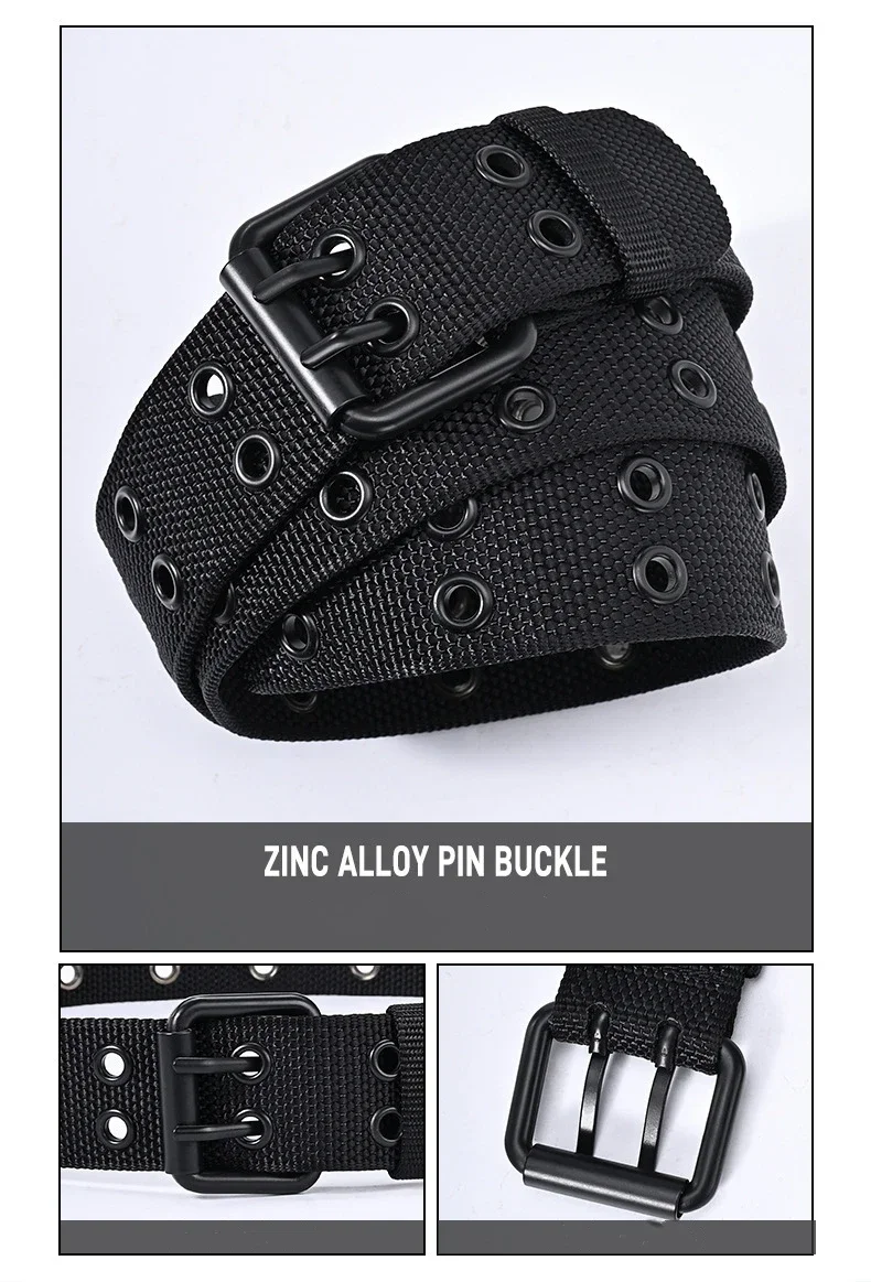 New Men Breathable Nylon Fabric Belt outdoor sport Belt Pin Buckle Trousers Jeans Belt