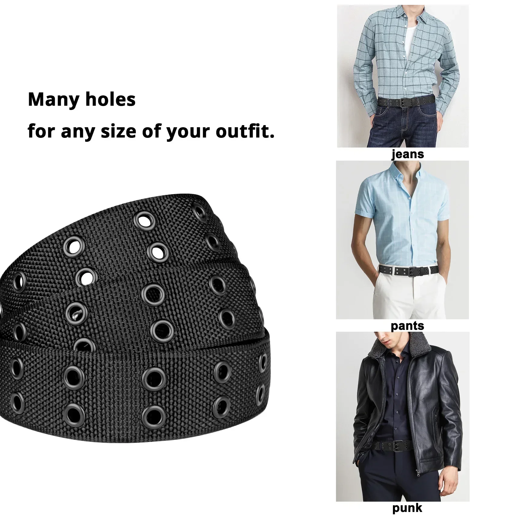 New Men Breathable Nylon Fabric Belt outdoor sport Belt Pin Buckle Trousers Jeans Belt