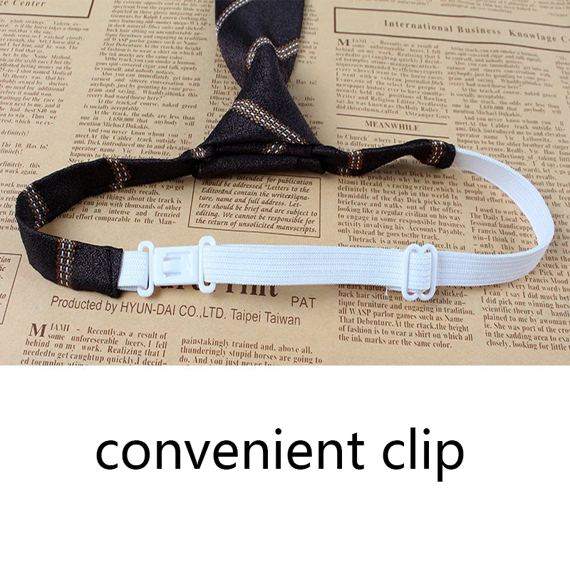 JK Ties Women Casual Striped Lazy Tie Brown Navy Red Polyester Neckties Handmade Lazy Tie Shirt Uniform Knot Free Short Cravat