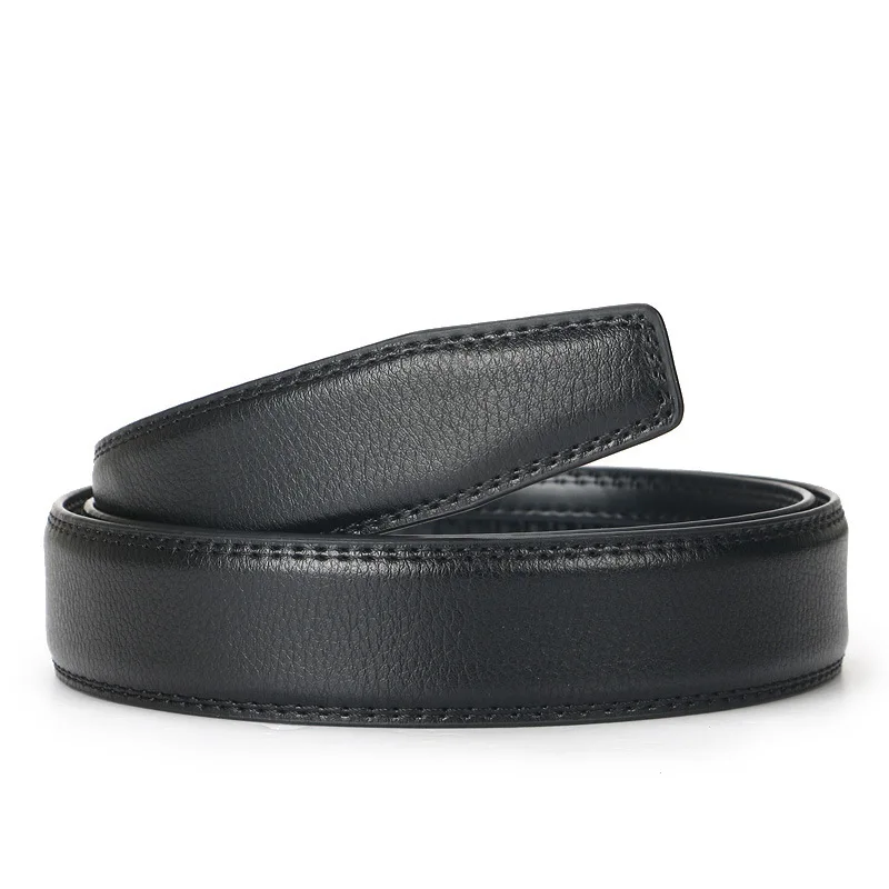 Men's Automatic Ratchet Belt Replacement Belt 3.5cm Genuine Leather Belt without Buckle for 4cm Automatic Buckle Combo Belt