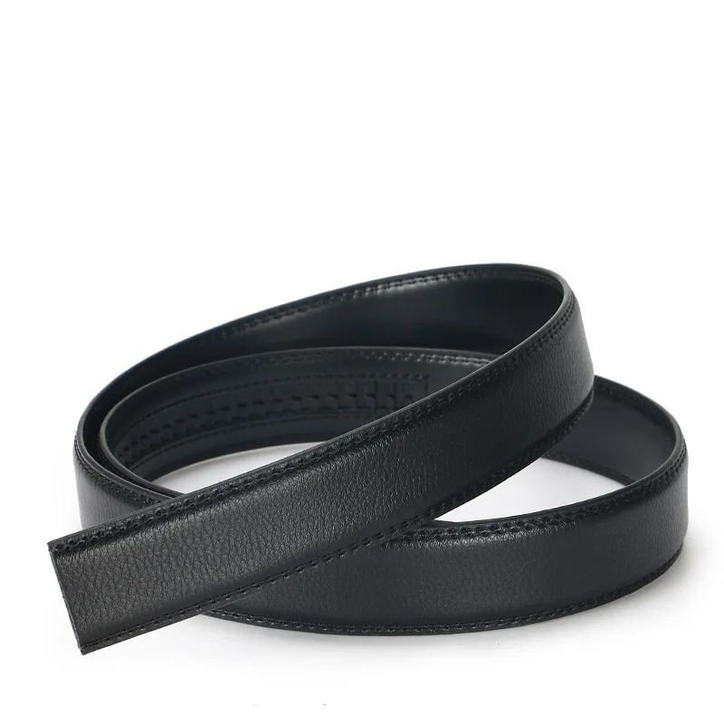 Men's Automatic Ratchet Belt Replacement Belt 3.5cm Genuine Leather Belt without Buckle for 4cm Automatic Buckle Combo Belt