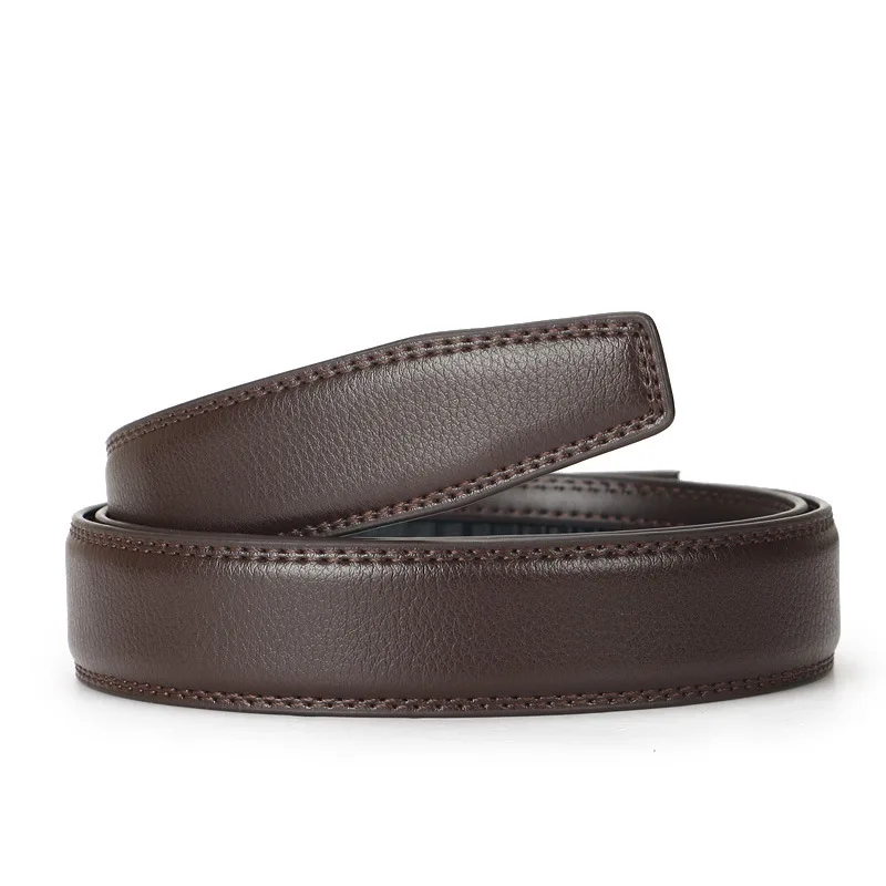 Men's Automatic Ratchet Belt Replacement Belt 3.5cm Genuine Leather Belt without Buckle for 4cm Automatic Buckle Combo Belt