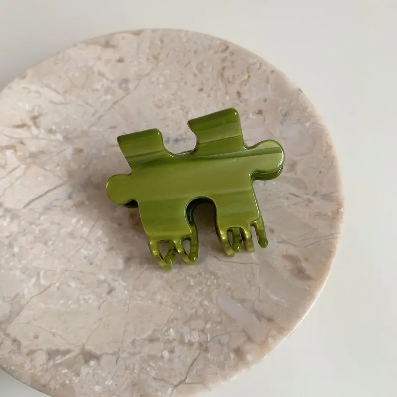 1pc New Korean style hair clip puzzle shaped gripper, small shark clip, high-end block gripper
