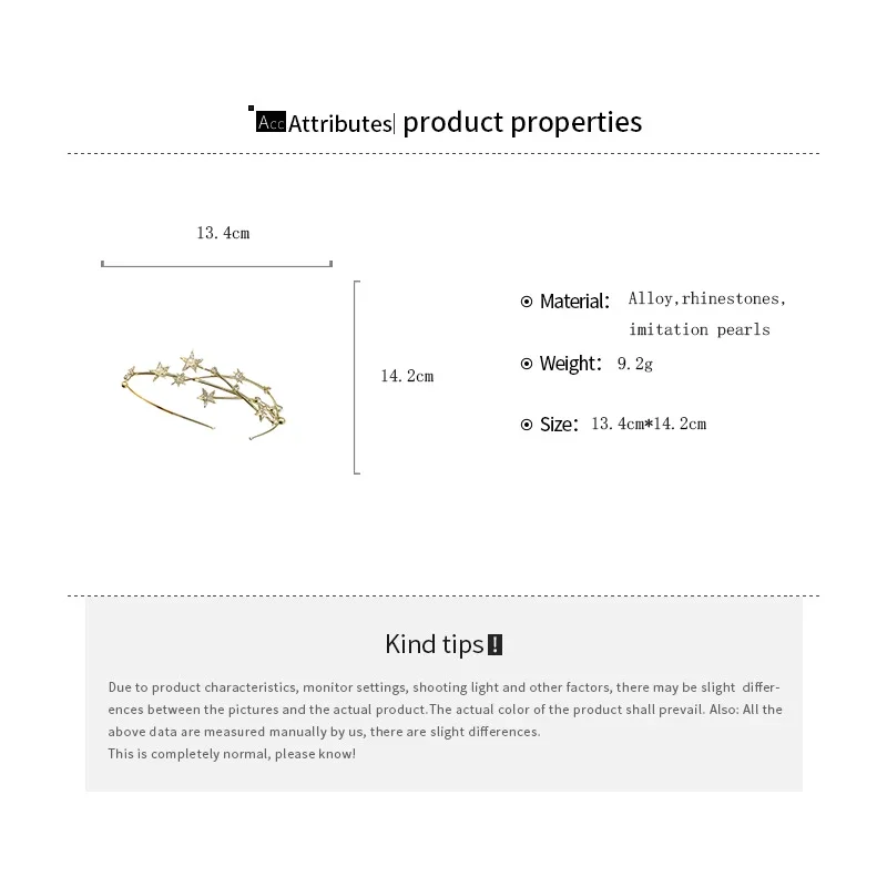 Star Leaves Rhinestones Headbands for Women Imitation Pearl Multi-layer Hollow Hair Hoop French Elegant Dedicate Party Tiaras V1