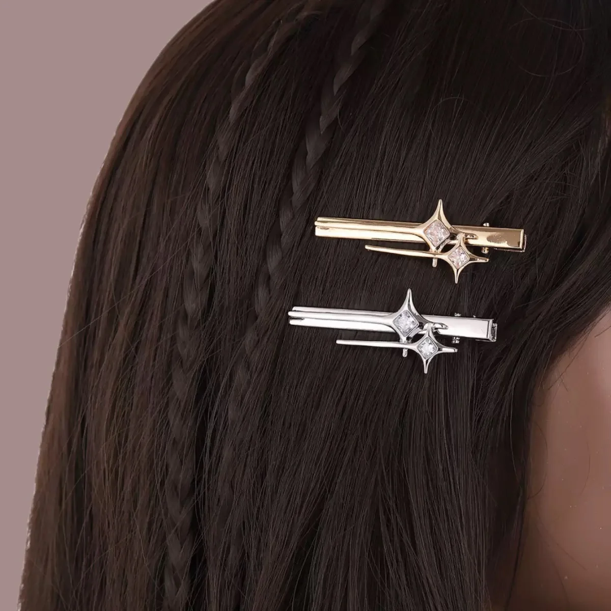 Personality Sweet Cool Spice Girl y2k Stars hair clip niche edge clip ins cool wind all hair accessories advanced sense bangs cl