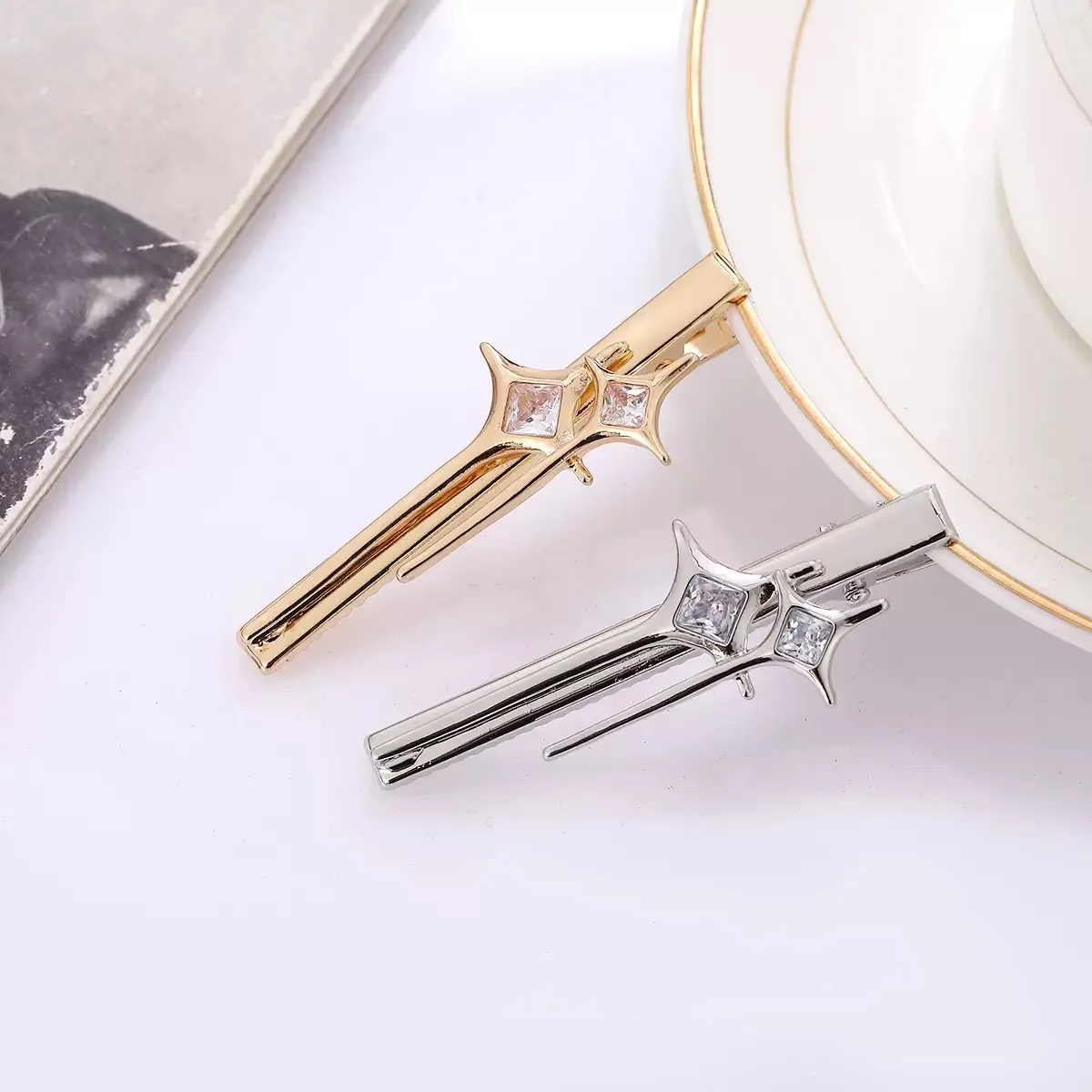 Personality Sweet Cool Spice Girl y2k Stars hair clip niche edge clip ins cool wind all hair accessories advanced sense bangs cl