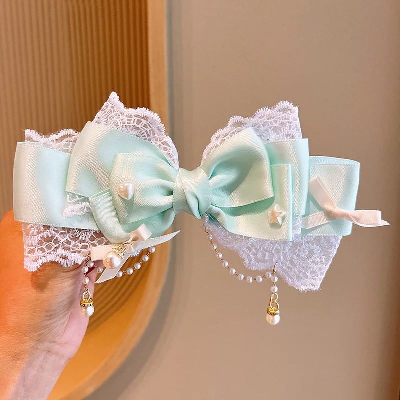 Lolita Girl Bow Hair Clips Headwear Hairpins Hair Accessories Pink Claw Hair Clip Sweetg Srtyle Kawaii Hair Accesorios Jk Clips