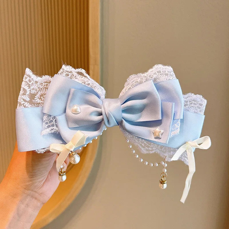 Lolita Girl Bow Hair Clips Headwear Hairpins Hair Accessories Pink Claw Hair Clip Sweetg Srtyle Kawaii Hair Accesorios Jk Clips