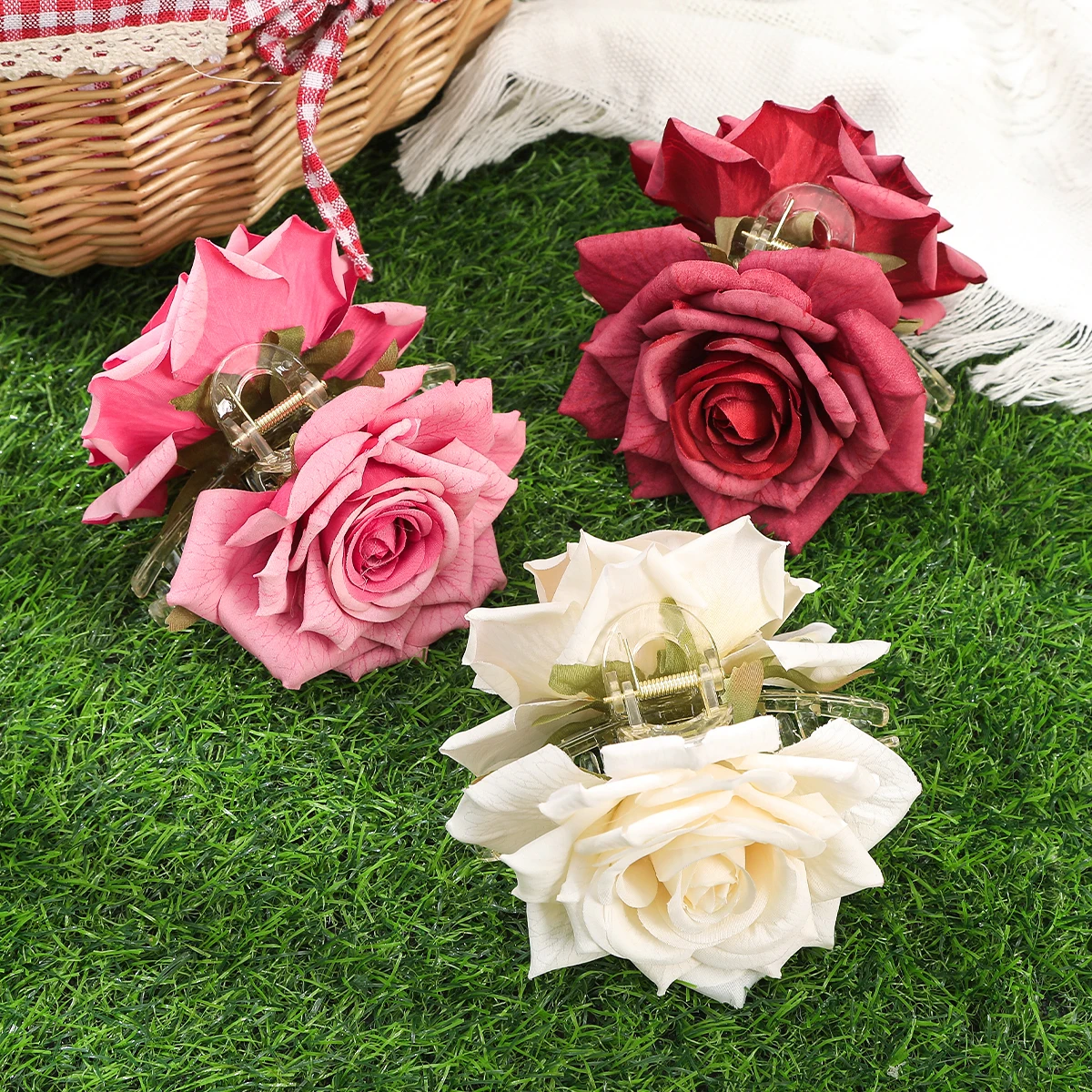 AWATYR Large Simulated Flowers Hair Claw Rose Hair Clip Elegant High-Grade WomenHair Accessories Заколка Для Волос