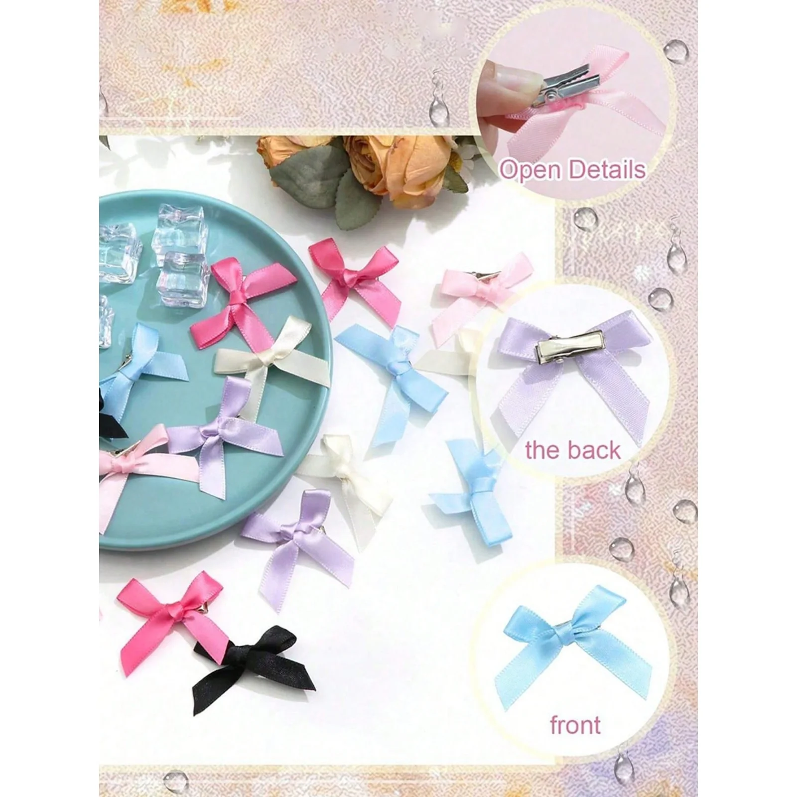 7-56PCS Multi-color Ribbon 4cm Bow Hair Clip Ballet Style Sweet Duckbill Clip Side Clip Dopamine Hair Braiding Headwear
