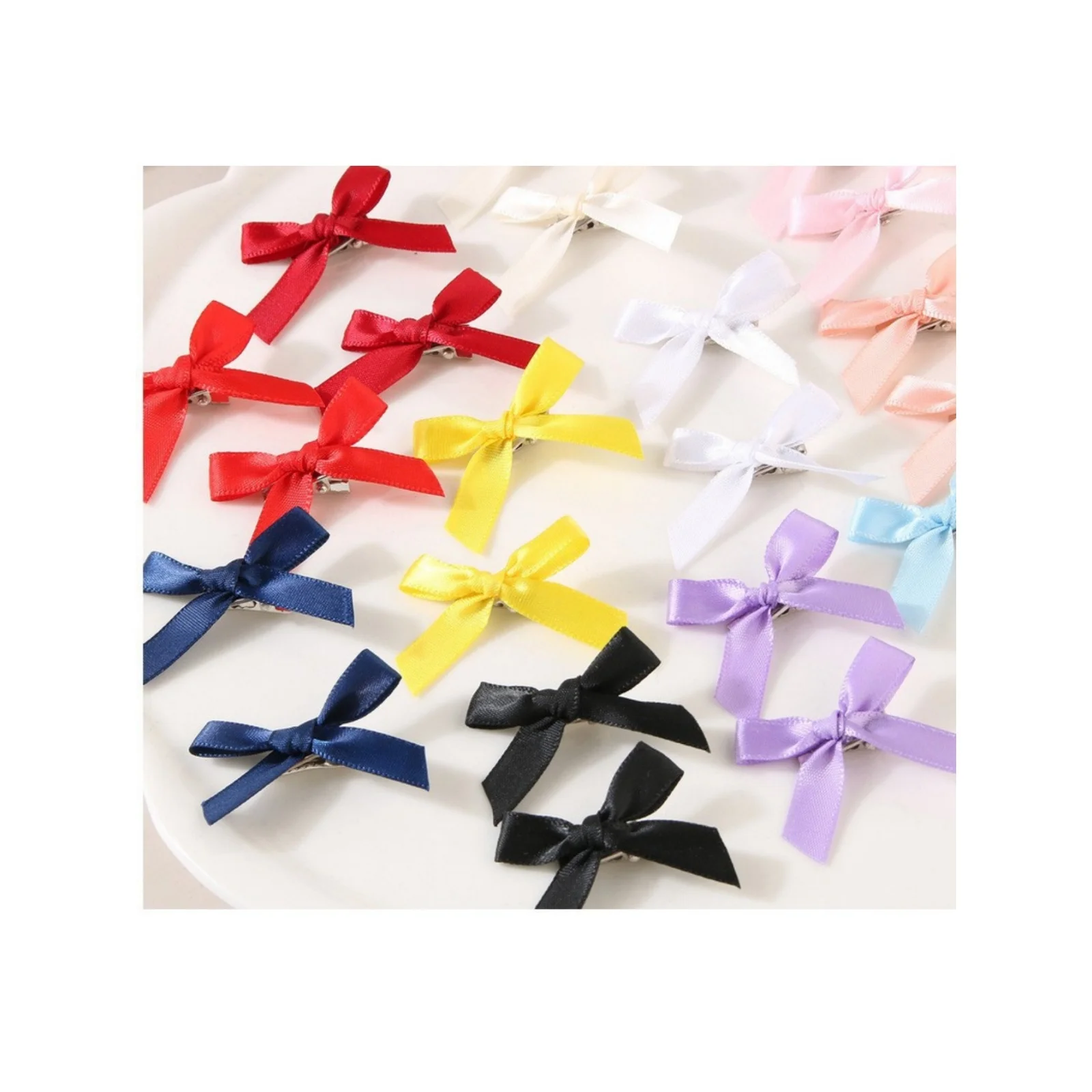 7-56PCS Multi-color Ribbon 4cm Bow Hair Clip Ballet Style Sweet Duckbill Clip Side Clip Dopamine Hair Braiding Headwear