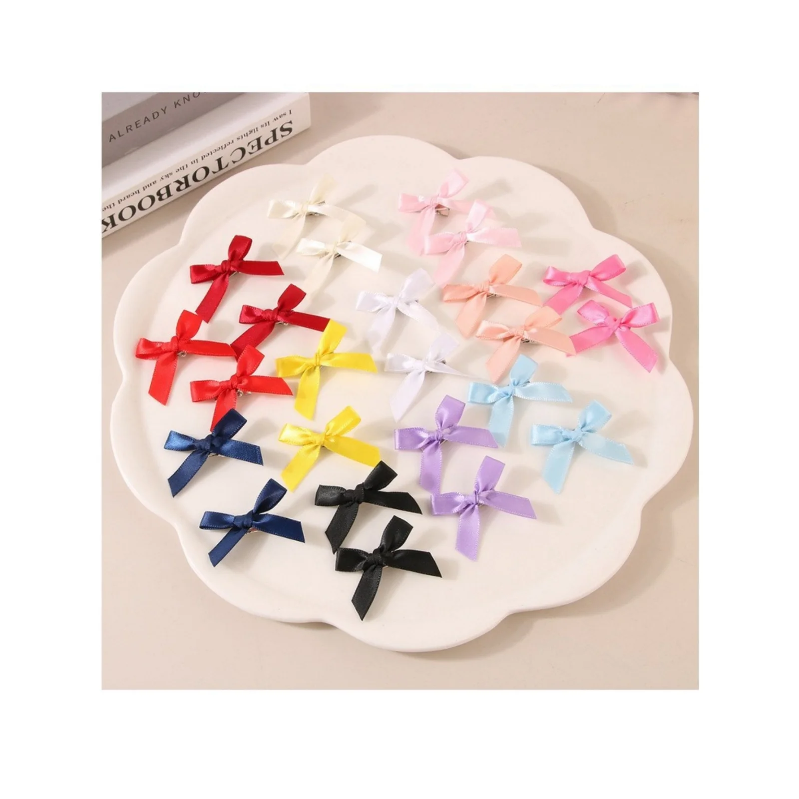7-56PCS Multi-color Ribbon 4cm Bow Hair Clip Ballet Style Sweet Duckbill Clip Side Clip Dopamine Hair Braiding Headwear