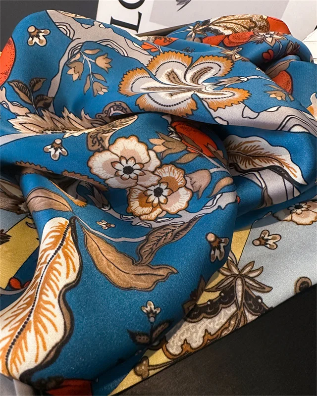 Fashion Paisley Print Luxury Brand Silk 70cm Square Scarf Women Satin Shawls Neckerchief Wrap Scarves Bandana Hair Hjiab Floral