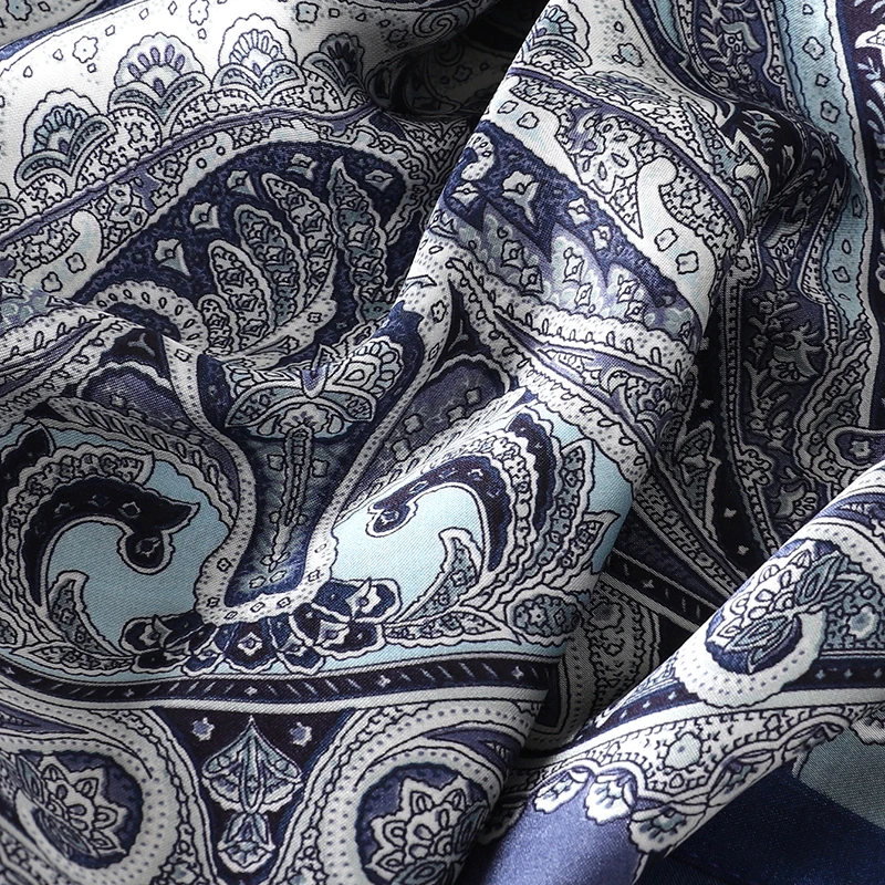 Fashion Paisley Print Luxury Brand Silk 70cm Square Scarf Women Satin Shawls Neckerchief Wrap Scarves Bandana Hair Hjiab Floral