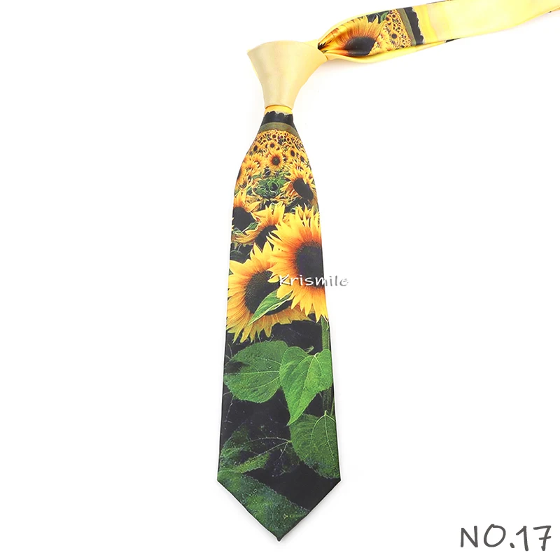 Men's Vintage Imitation Silk Ties 8cm Animal Mathematical Formula Architecture Retro Printing Necktie Party Suit Shirt Accessory