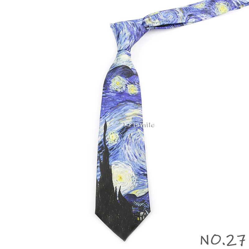Men's Vintage Imitation Silk Ties 8cm Animal Mathematical Formula Architecture Retro Printing Necktie Party Suit Shirt Accessory
