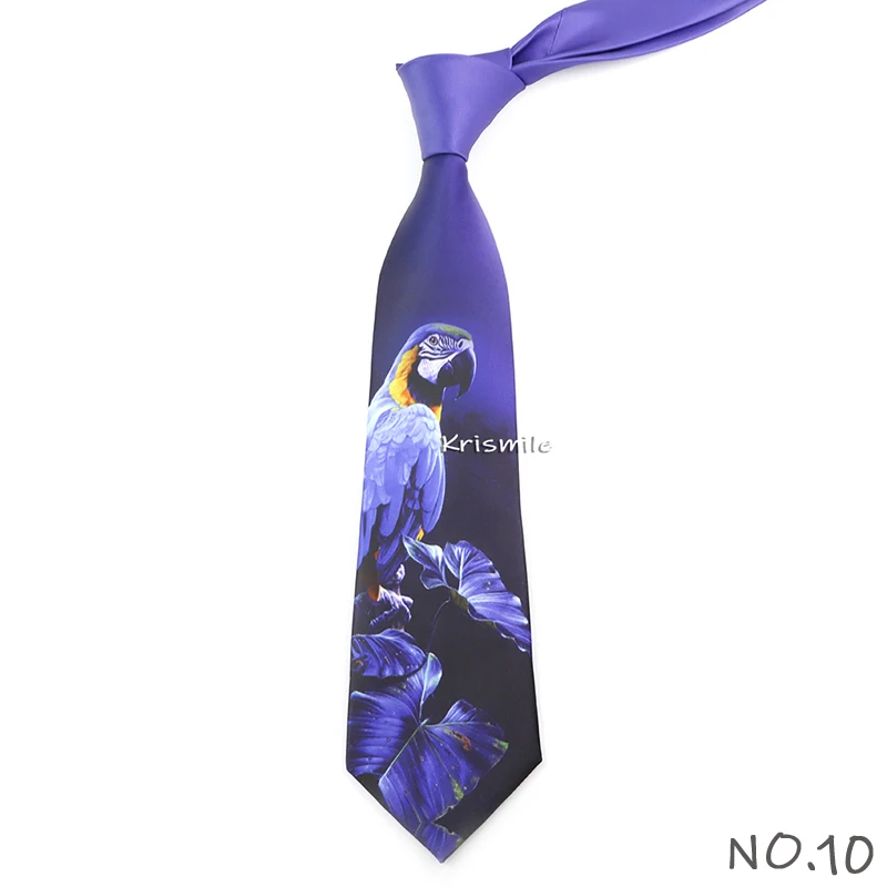 Men's Vintage Imitation Silk Ties 8cm Animal Mathematical Formula Architecture Retro Printing Necktie Party Suit Shirt Accessory