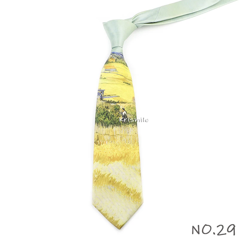 Men's Vintage Imitation Silk Ties 8cm Animal Mathematical Formula Architecture Retro Printing Necktie Party Suit Shirt Accessory