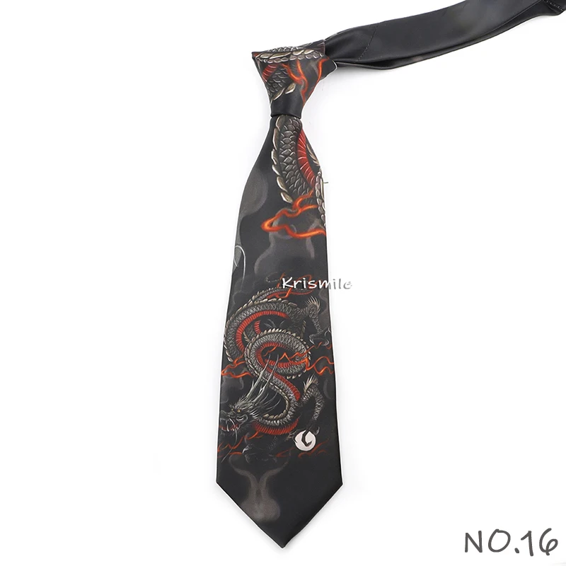 Men's Vintage Imitation Silk Ties 8cm Animal Mathematical Formula Architecture Retro Printing Necktie Party Suit Shirt Accessory