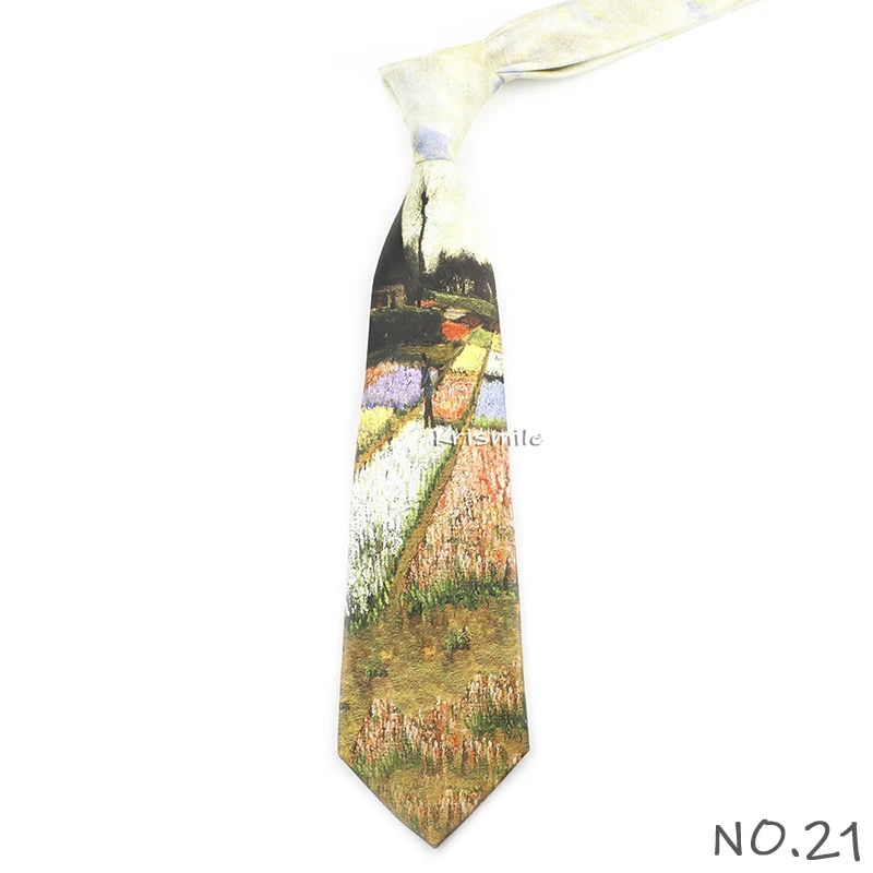 Men's Vintage Imitation Silk Ties 8cm Animal Mathematical Formula Architecture Retro Printing Necktie Party Suit Shirt Accessory