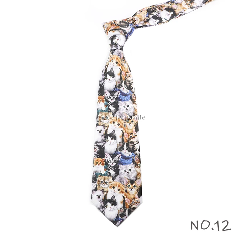 Men's Vintage Imitation Silk Ties 8cm Animal Mathematical Formula Architecture Retro Printing Necktie Party Suit Shirt Accessory