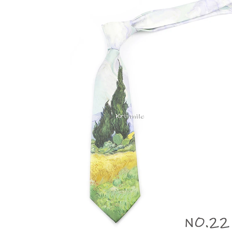 Men's Vintage Imitation Silk Ties 8cm Animal Mathematical Formula Architecture Retro Printing Necktie Party Suit Shirt Accessory