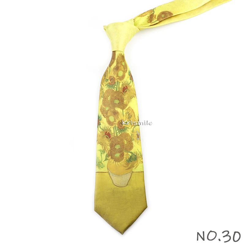 Men's Vintage Imitation Silk Ties 8cm Animal Mathematical Formula Architecture Retro Printing Necktie Party Suit Shirt Accessory