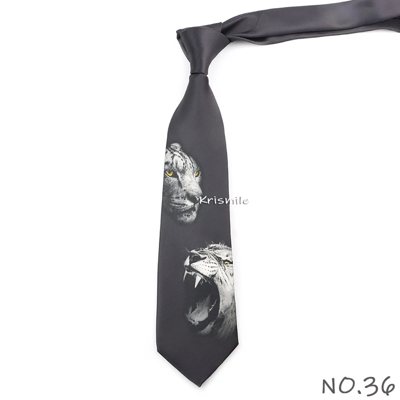 Men's Vintage Imitation Silk Ties 8cm Animal Mathematical Formula Architecture Retro Printing Necktie Party Suit Shirt Accessory