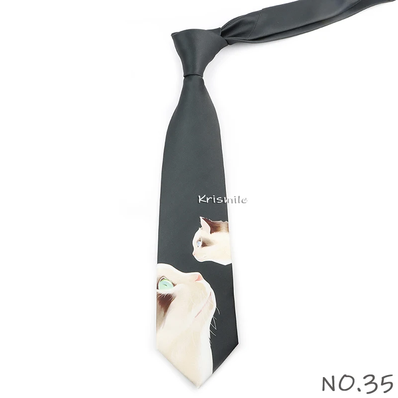 Men's Vintage Imitation Silk Ties 8cm Animal Mathematical Formula Architecture Retro Printing Necktie Party Suit Shirt Accessory