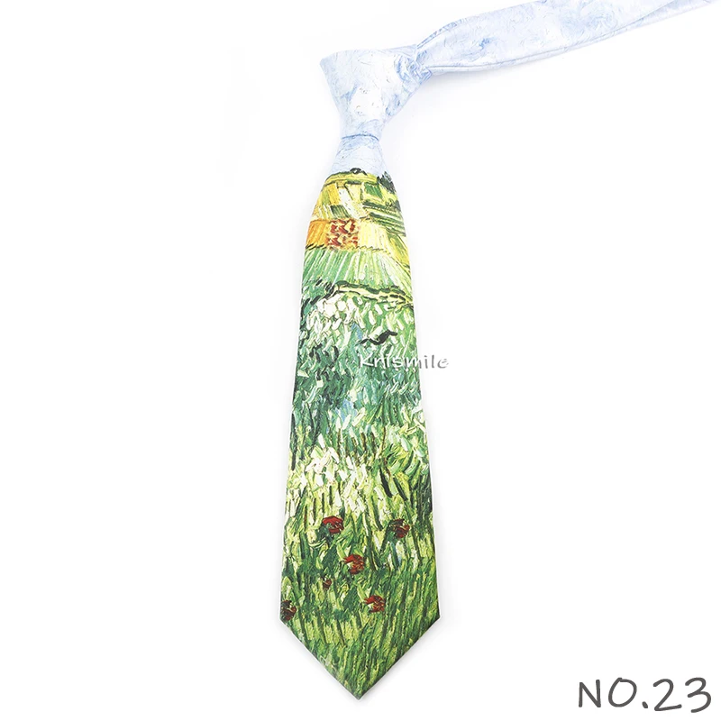 Men's Vintage Imitation Silk Ties 8cm Animal Mathematical Formula Architecture Retro Printing Necktie Party Suit Shirt Accessory