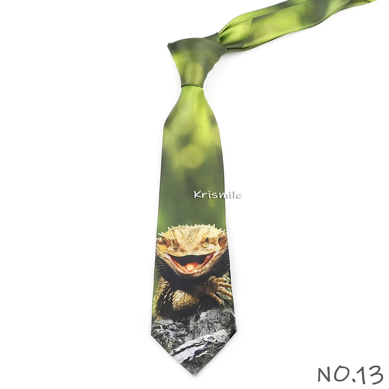 Men's Vintage Imitation Silk Ties 8cm Animal Mathematical Formula Architecture Retro Printing Necktie Party Suit Shirt Accessory