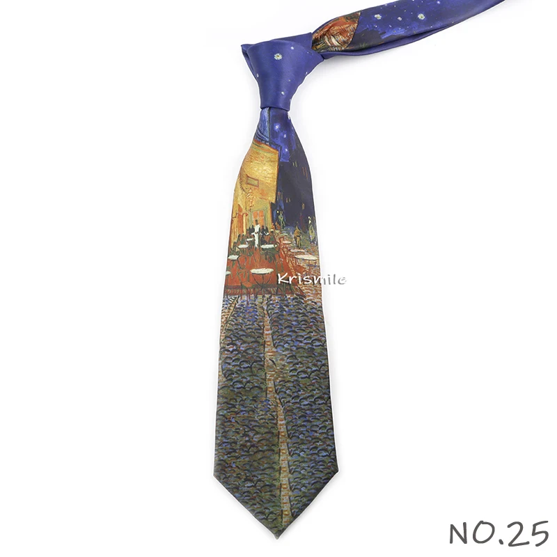 Men's Vintage Imitation Silk Ties 8cm Animal Mathematical Formula Architecture Retro Printing Necktie Party Suit Shirt Accessory